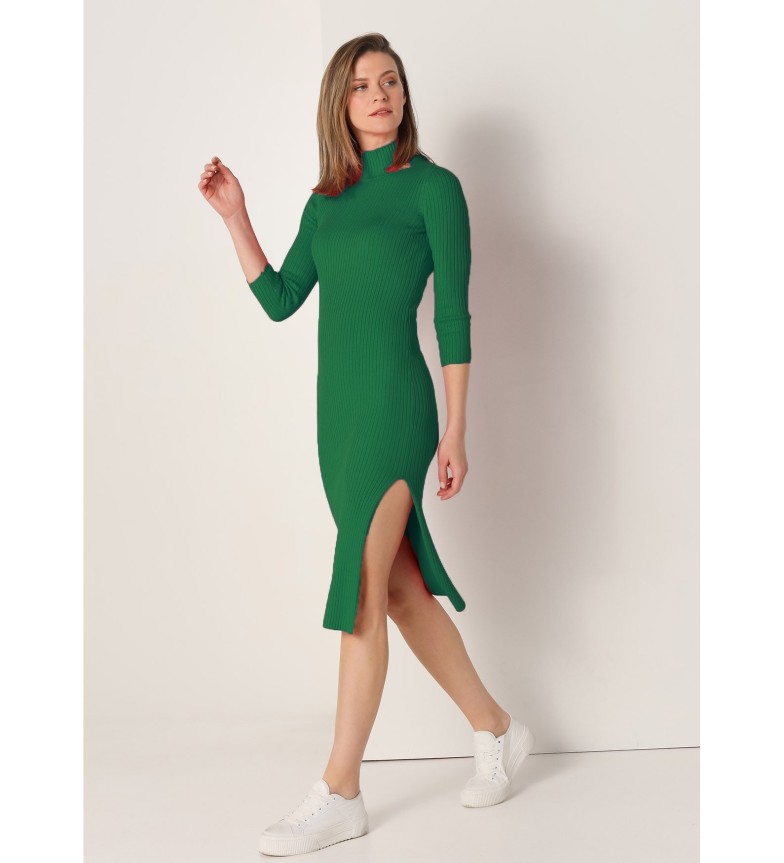 Lois Jeans Vestido de punto midi verde