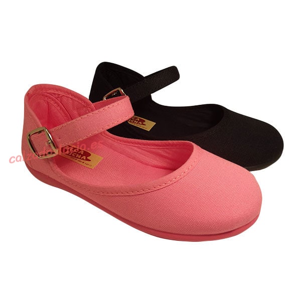 Bailarina de lona escotada V-B