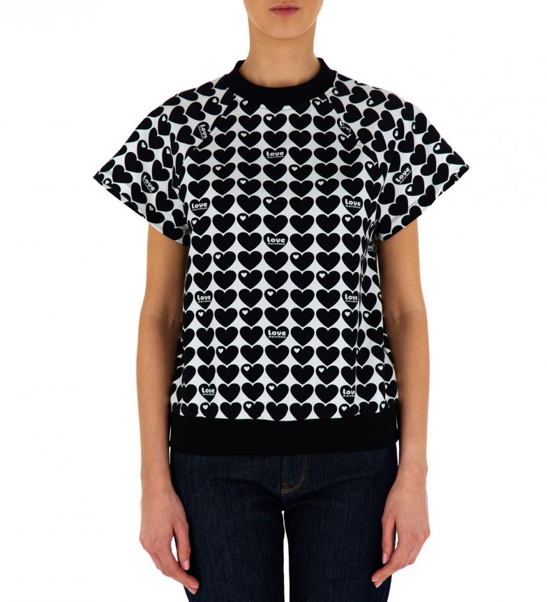 Love Moschino Camiseta estampado negro