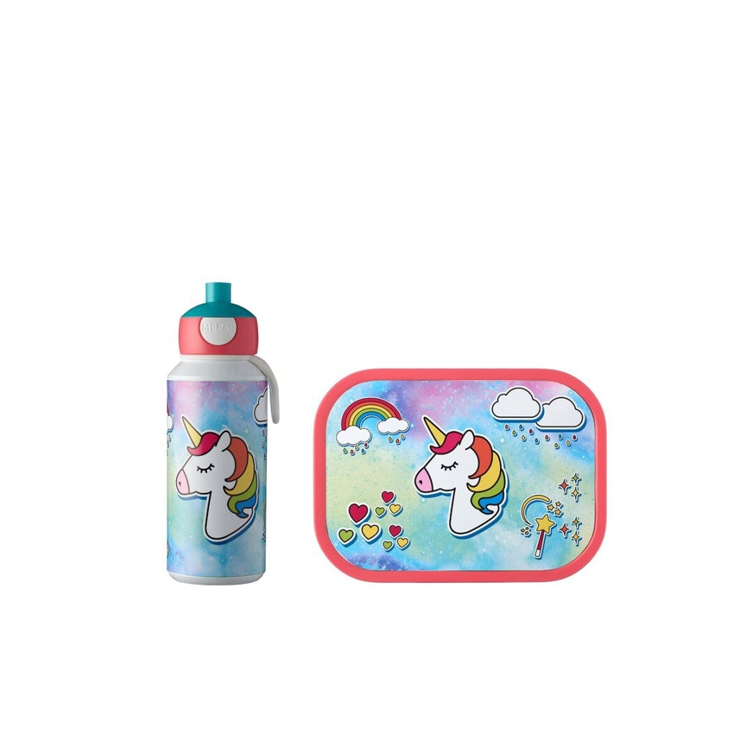Pack Fiambrera + Botella Mepal Campus Unicornio