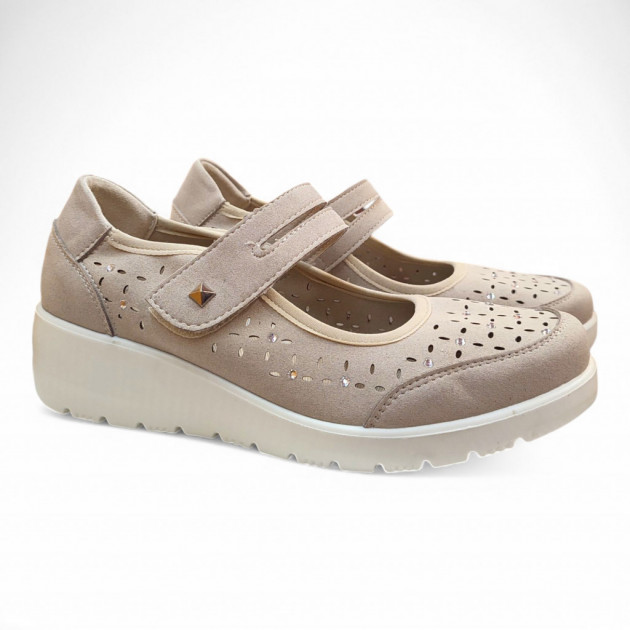 Merceditas Doctor Cutillas flexible acolchada beige