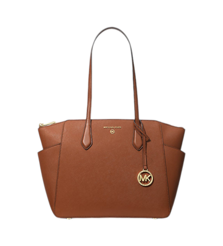 Michael Kors Bolso tote Marilyn mediano de piel saffiano marrón