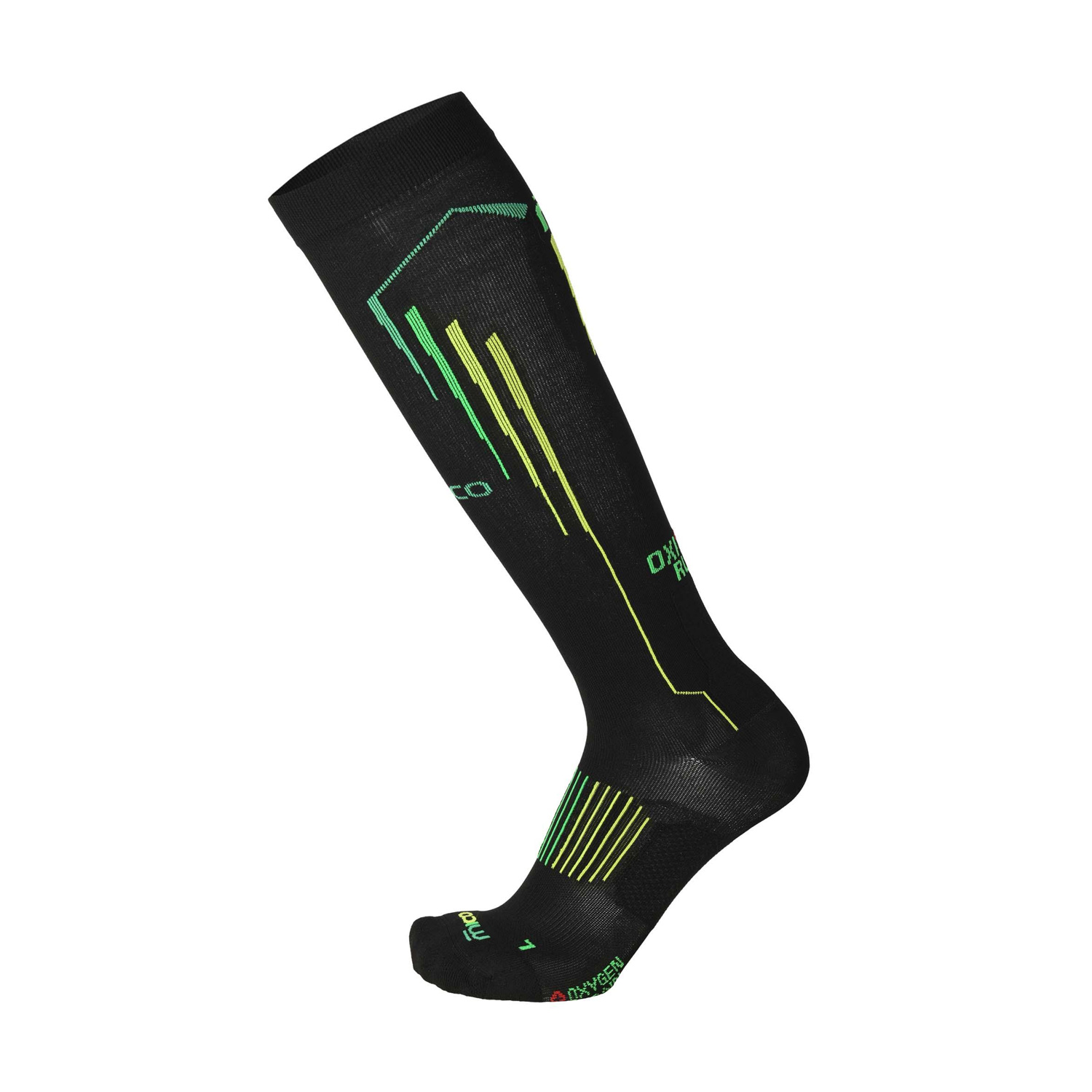 Mico Compression Oxi-Jet Light Weight Calcetines Nero/Verde Fluo