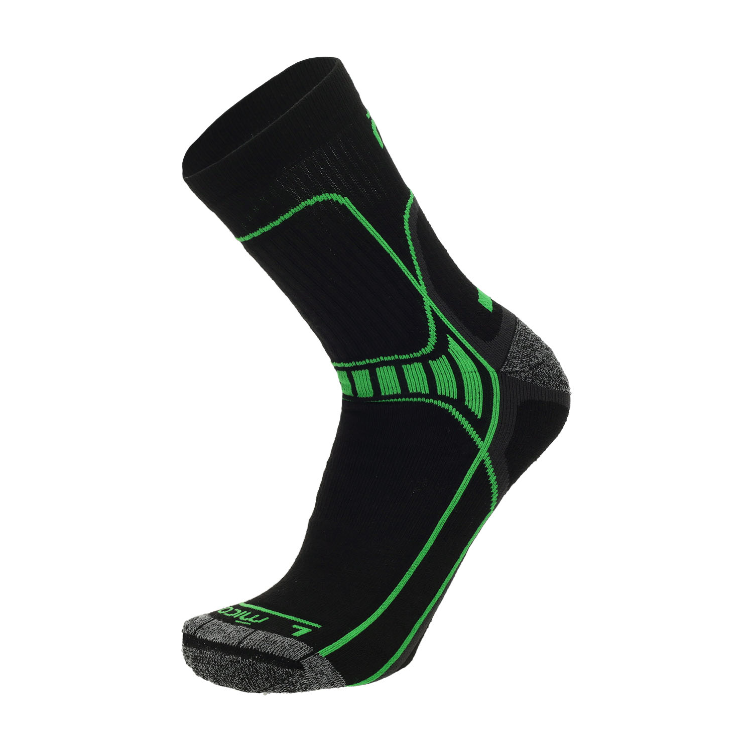 Mico X-Performance Coolmax Light Weight Calcetines Nero/Verde Fluo