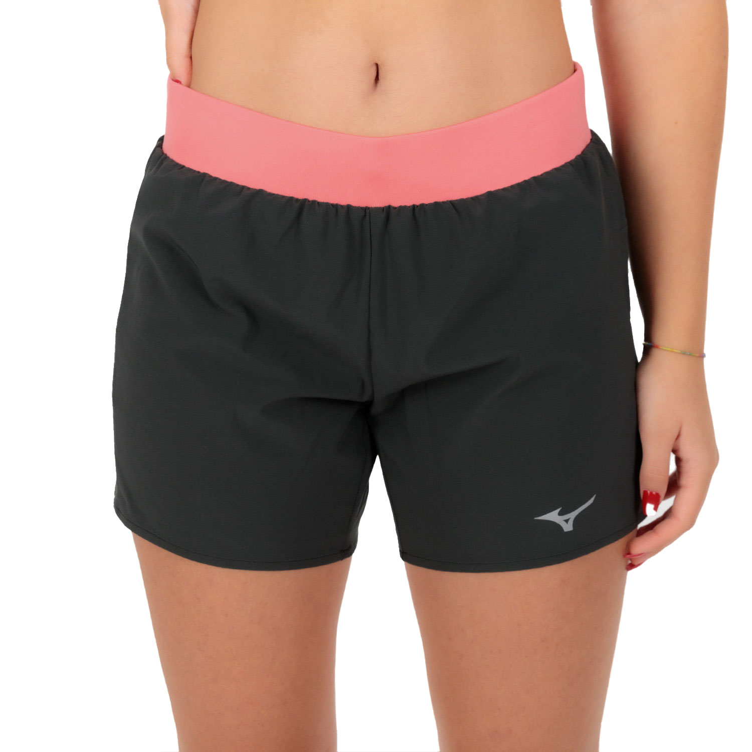 Mizuno Alpha 4.5in Shorts Black/Sunkissed Coral