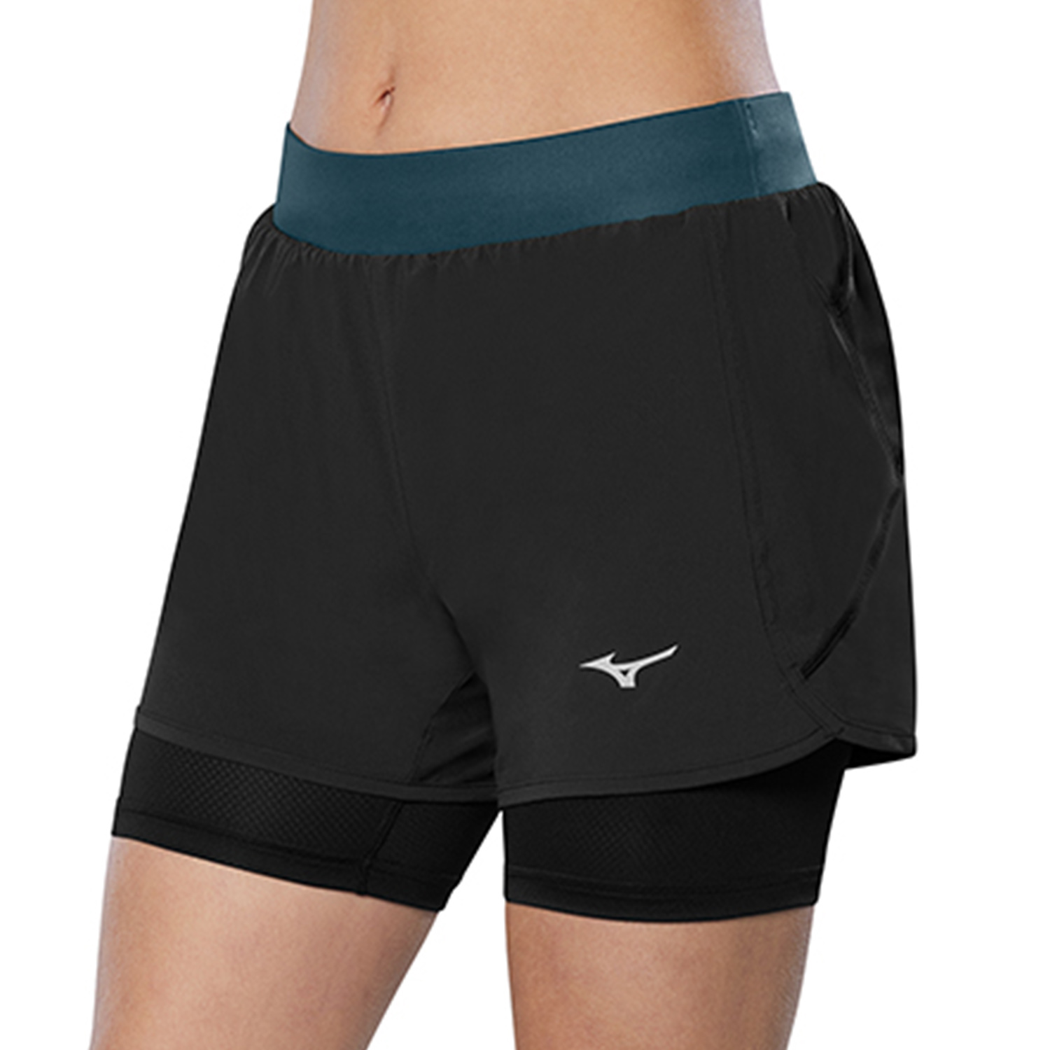 Mizuno ER 2 in 1 4.5in Shorts Black