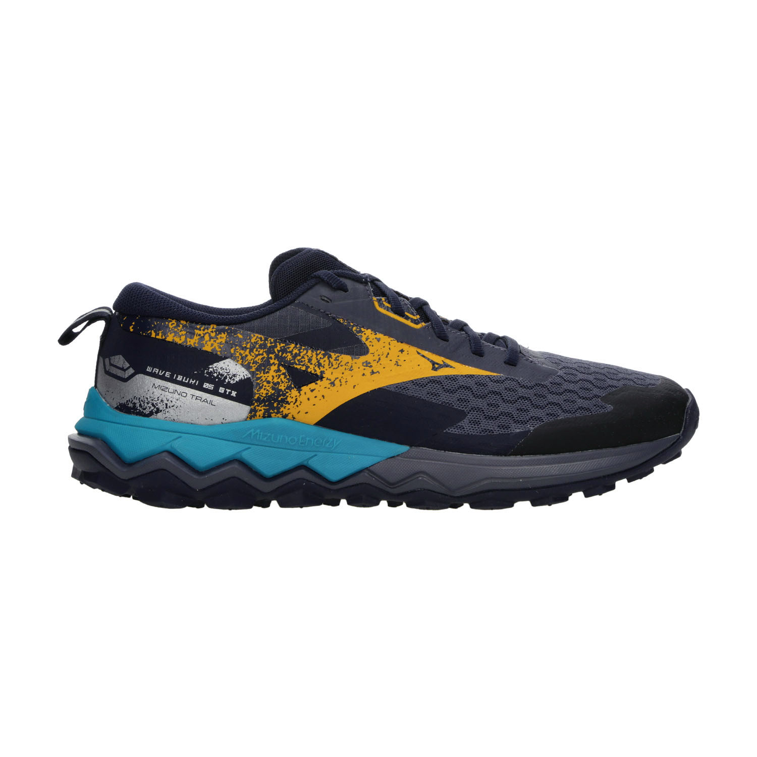 Mizuno Wave Ibuki 5 GTX Zapatillas Trail Running Hombre Odyssey Gray/Citrus/Baritone Blue