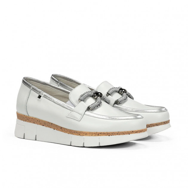 Mocasines Dorking Fluchos India blanco plata