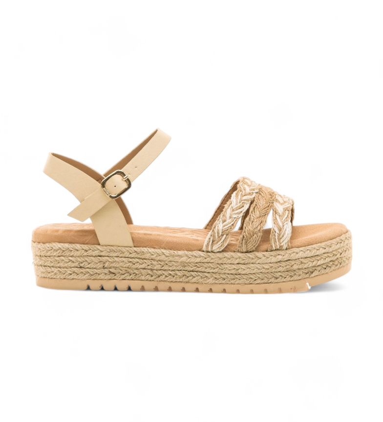 Mustang Sandalias Amelie beige -Altura plataforma 5cm-
