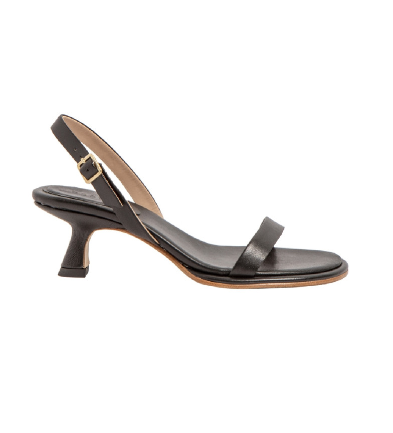 Neosens Sandalias de Piel S3164 Glera negro -Altura tacón 6cm-