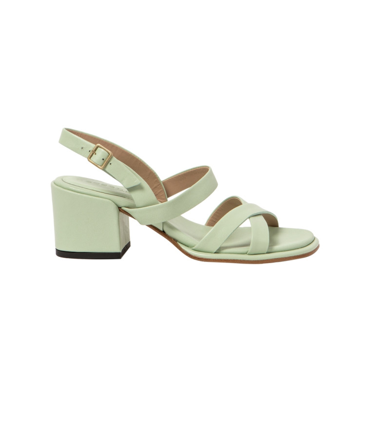 Neosens Sandalias de piel S3173 verde -Altura tacón 6cm-