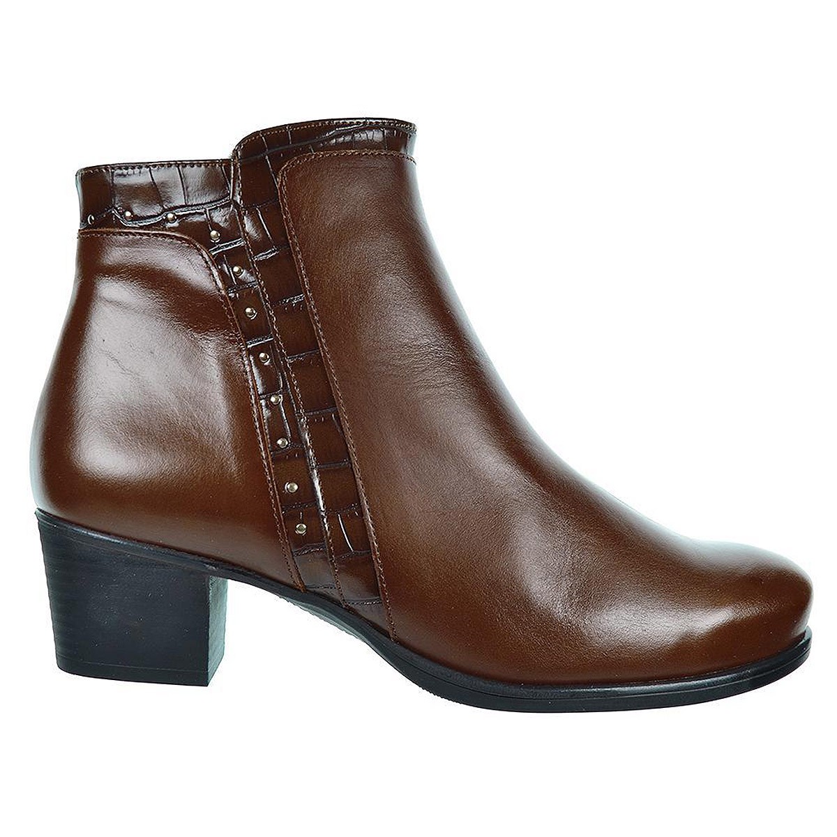 Neus15 Desireé Botín Piel Acolchado Cremallera Tacón Mujer