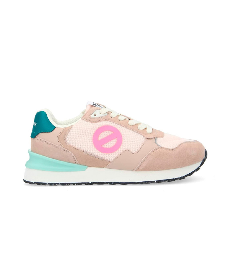 NO NAME Zapatillas de piel y malla Tova Runner con suela ligera nude