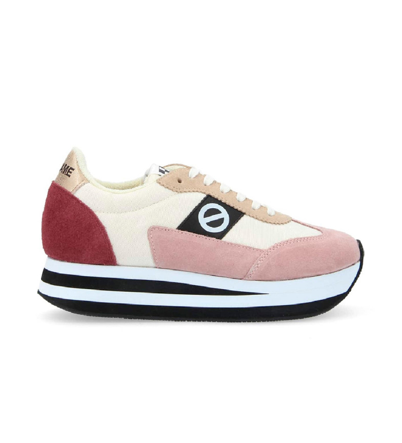 NO NAME Zapatillas de piel con suela bicolor Flex Jogger rosa