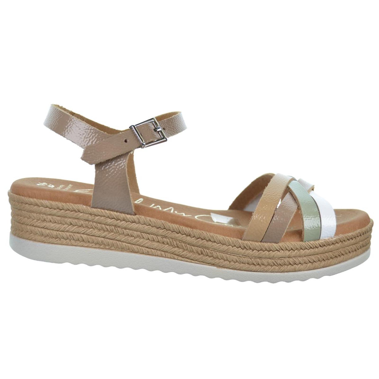 Oh My Sandals 5425 Sandalia Piel Hebilla y Plataforma Mujer
