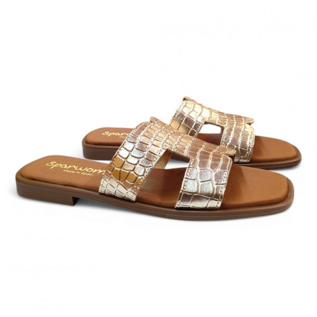 Palas doradas planas Sparwoman gel y piel