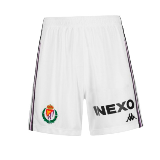 Pantalón corto Kappa Real Valladolid Primera Equipación 2024-2025 Niño White-Bright Violet