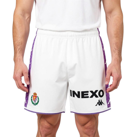 Pantalón corto Kappa Real Valladolid Primera Equipación 2025-2026 Blanco