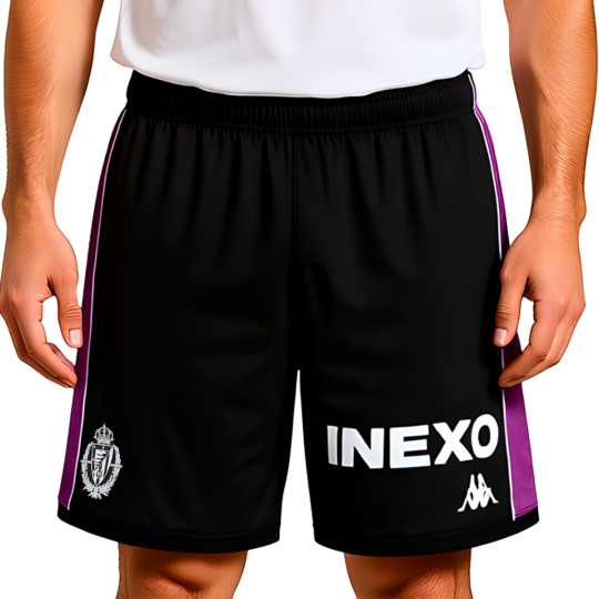 Pantalón corto Kappa Real Valladolid Segunda Equipación 2025-2026 Black