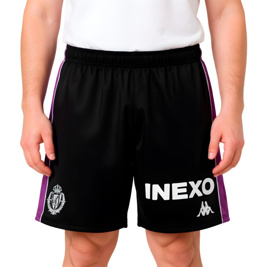 Pantalón corto Kappa Real Valladolid Segunda Equipación 2025-2026 Niño Black