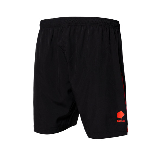 Pantalón corto Soka Sociedad Deportiva Huesca Tercera Equipación 2024-2025 Panther Black-Laser Orange