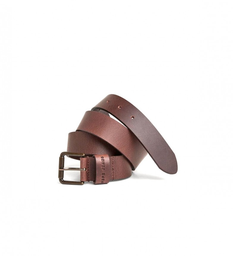 Pepe Jeans Cinturón de Piel Benjamin marrón