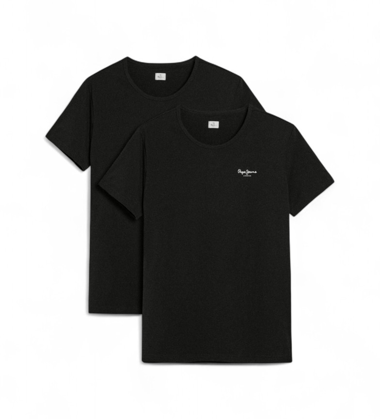 Pepe Jeans Pack de 2 camisetas básicas negro