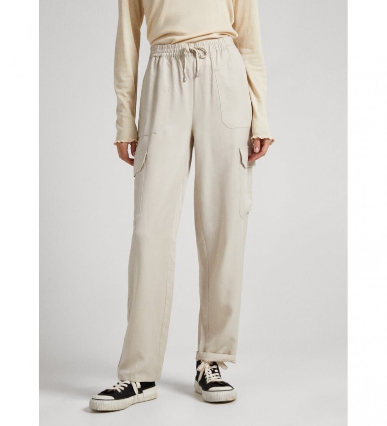 Pepe Jeans Pantalón Felisa Cargo blanco roto