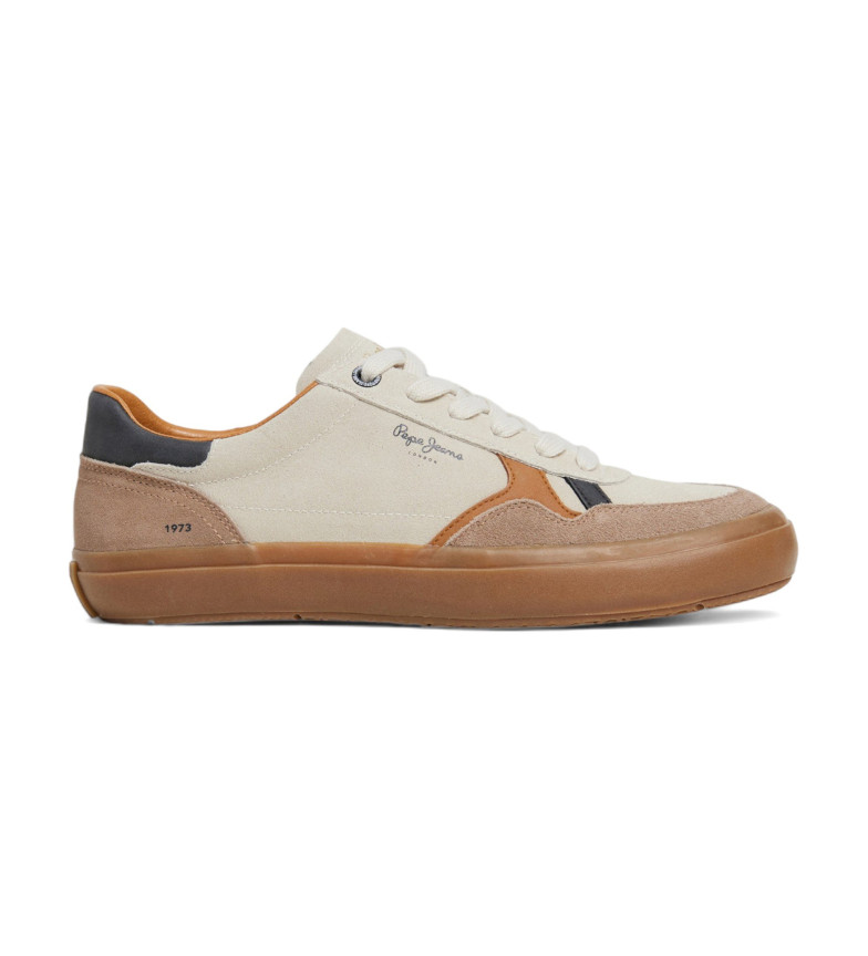 Pepe Jeans Zapatillas de Piel Travis Retro blanco