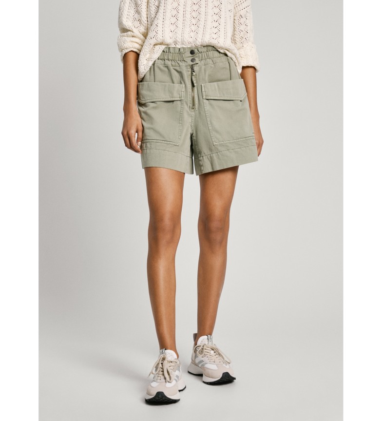 Pepe Jeans Short con cintura elástica verde