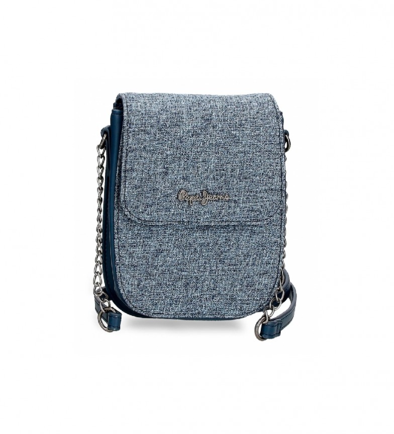 Pepe Jeans Bandolera porta móvil Maddie azul -13,5x17,5x4cm-