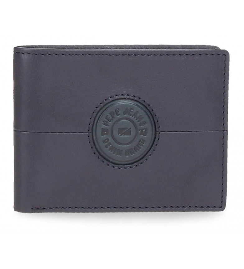 Pepe Jeans Billetero de piel Cracker Azul marino