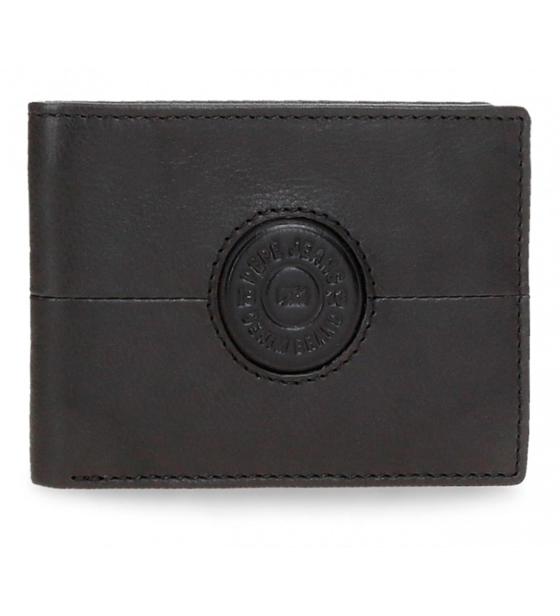 Pepe Jeans Billetero de piel Cracker Negro