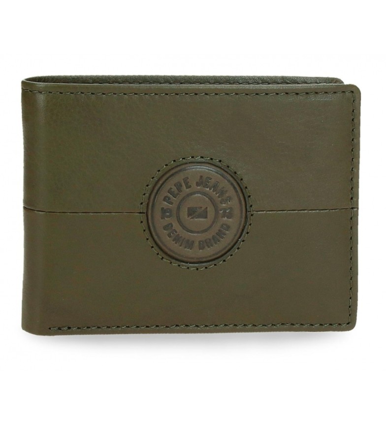 Pepe Jeans Billetero de piel Cracker Verde caqui