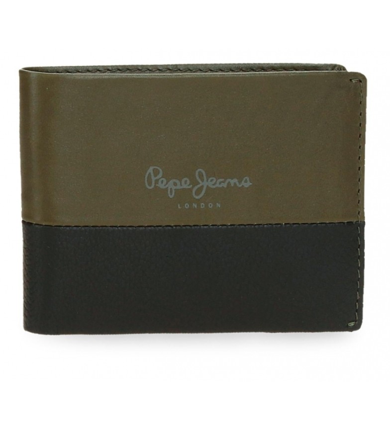 Pepe Jeans Billetero de piel Dual Verde caqui