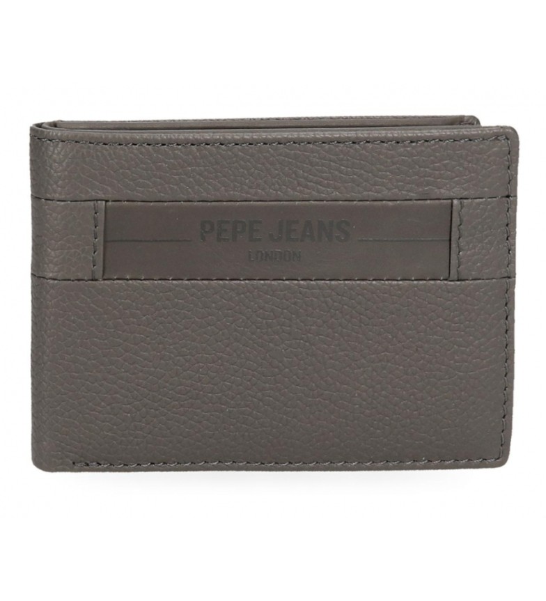 Pepe Jeans Cartera de piel Checkbox Gris