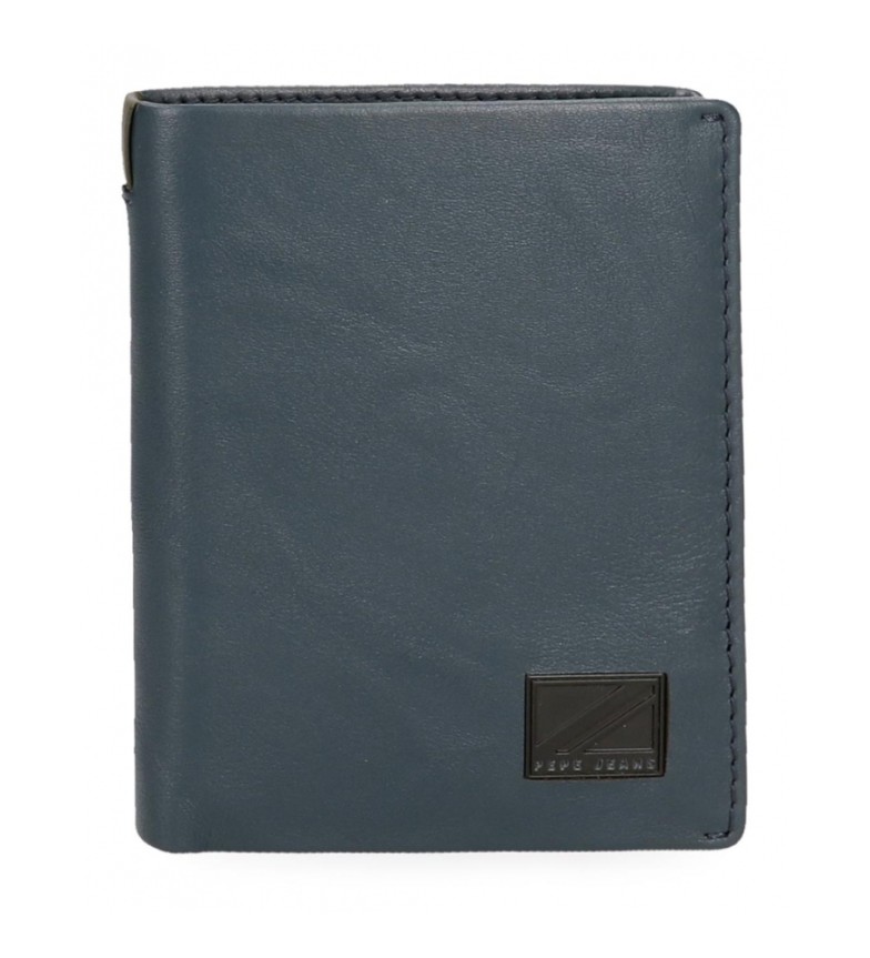 Pepe Jeans Cartera de piel Marshal vertical Azul marino