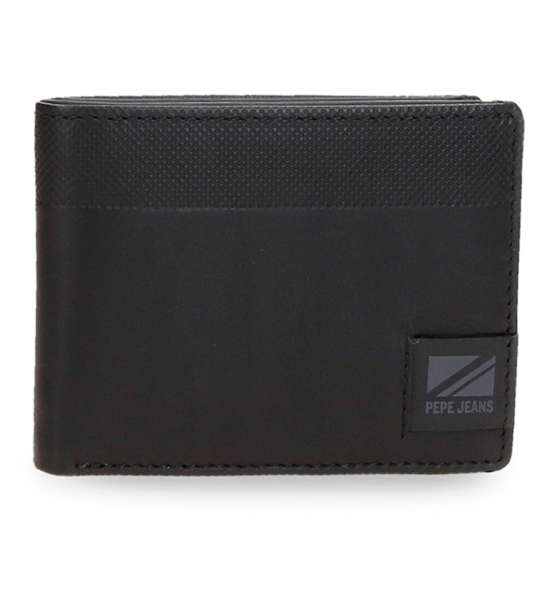 Pepe Jeans Cartera de piel Topper Negro