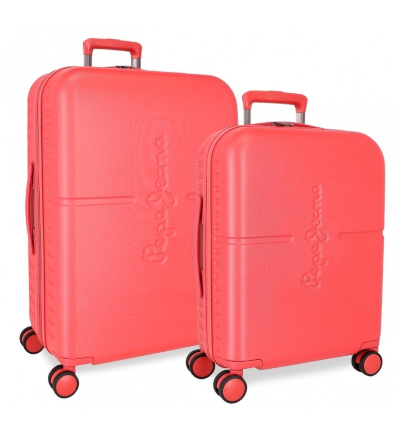 Pepe Jeans Juego de maletas Highlight rígidas 55-70cm coral