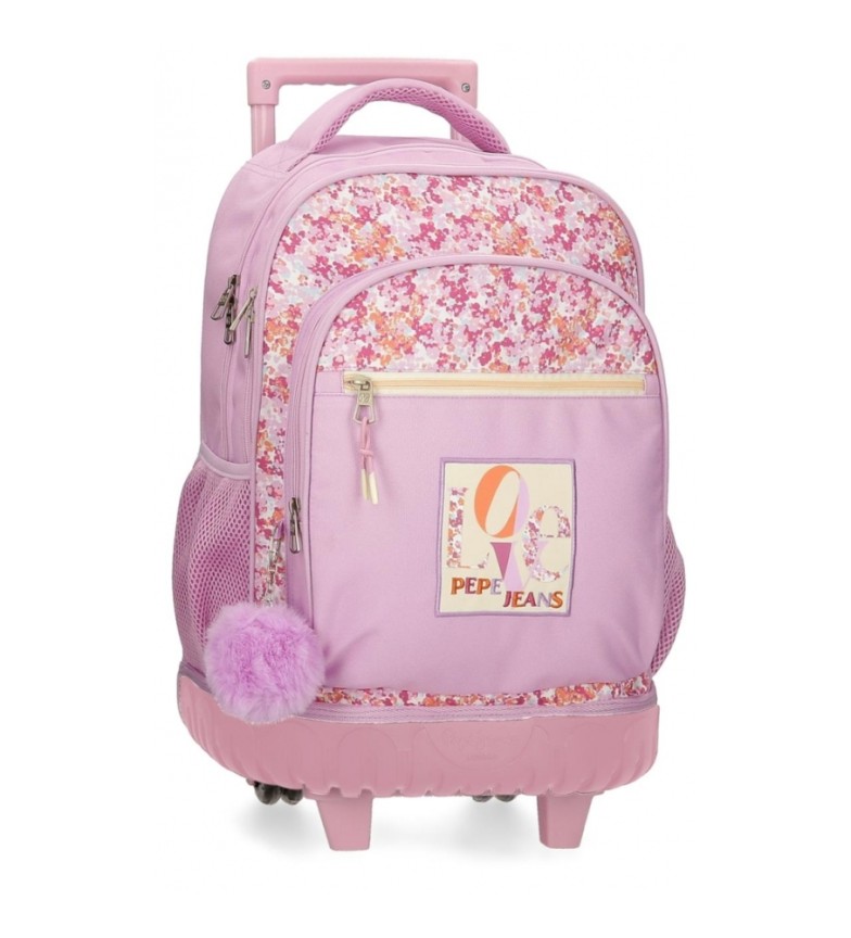 Pepe Jeans Mochila con ruedas Sandra 2R rosa