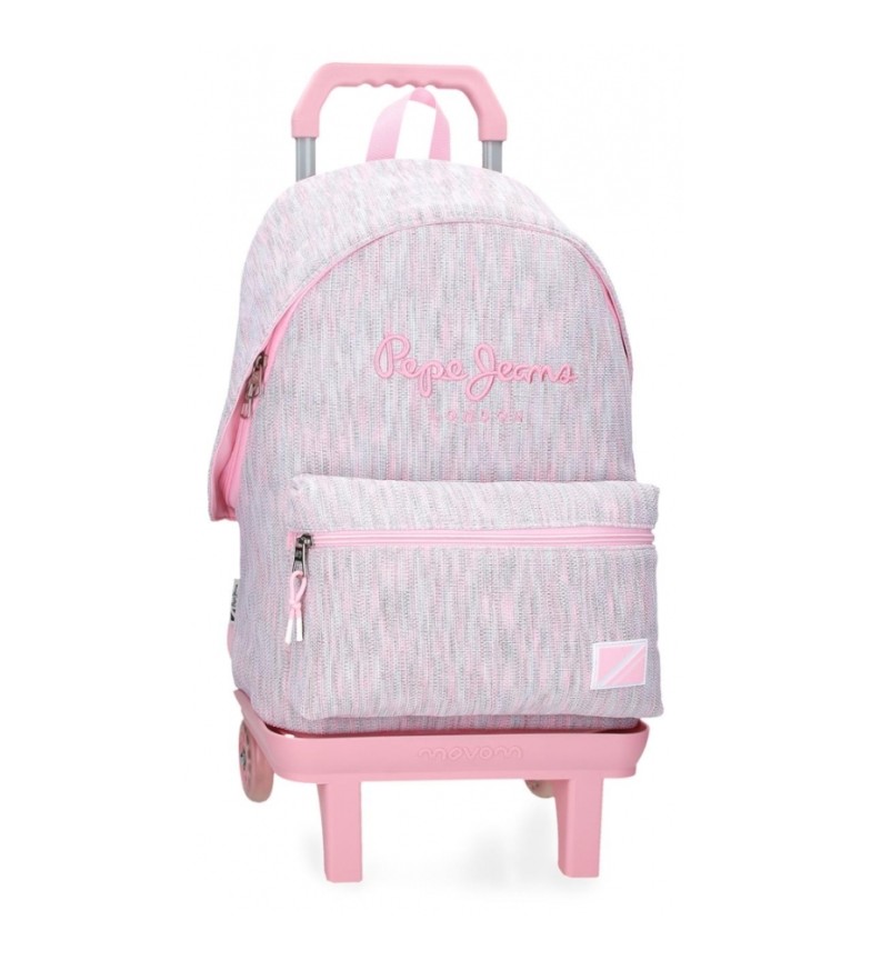Pepe Jeans Mochila Miri 42 cm con carro rosa