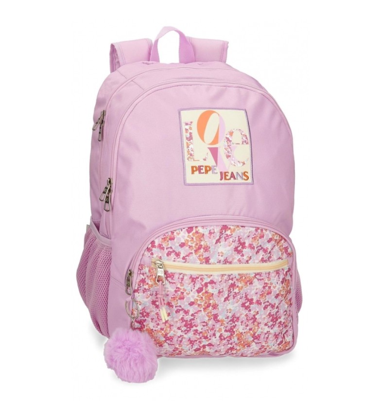 Pepe Jeans Mochila Sandra dos compartimentos 45 cm adaptable a carro rosa