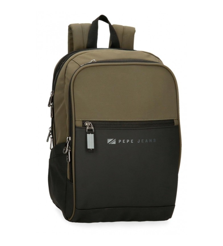 Pepe Jeans Mochila porta ordenador 12" y tablet Pepe Jeans Jarvis dos compartimentos verde oscuro