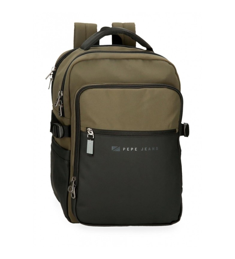 Pepe Jeans Mochila porta ordenador 15,6" y tablet Pepe Jeans Jarvis verde oscuro