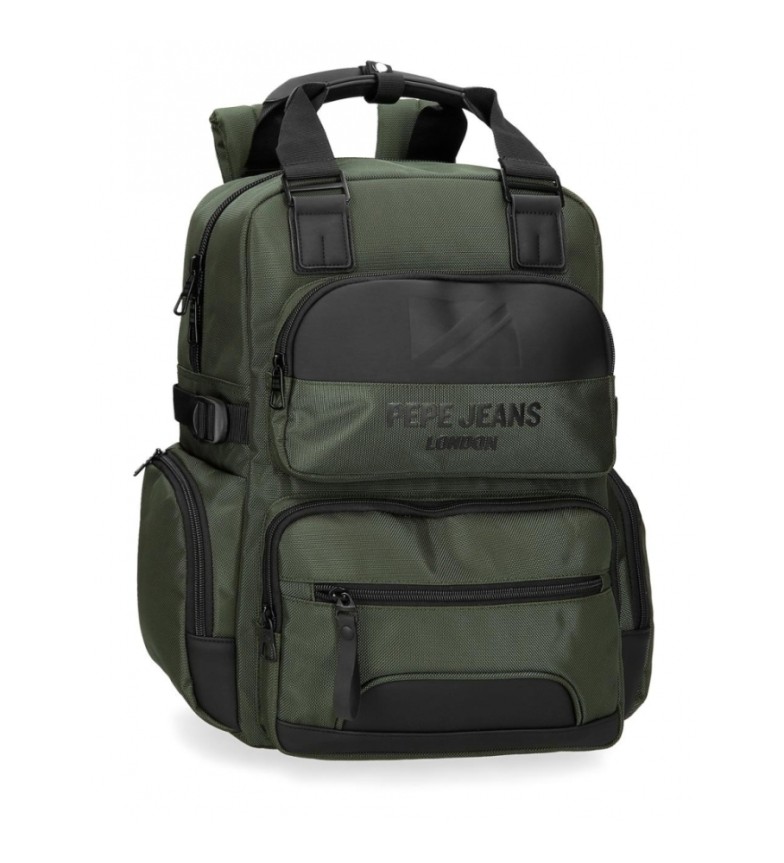 Pepe Jeans Mochila portaordenador 15" Bromley adaptable verde