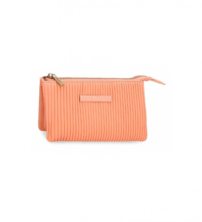 Pepe Jeans Monedero tres compartimentos Aurora naranja