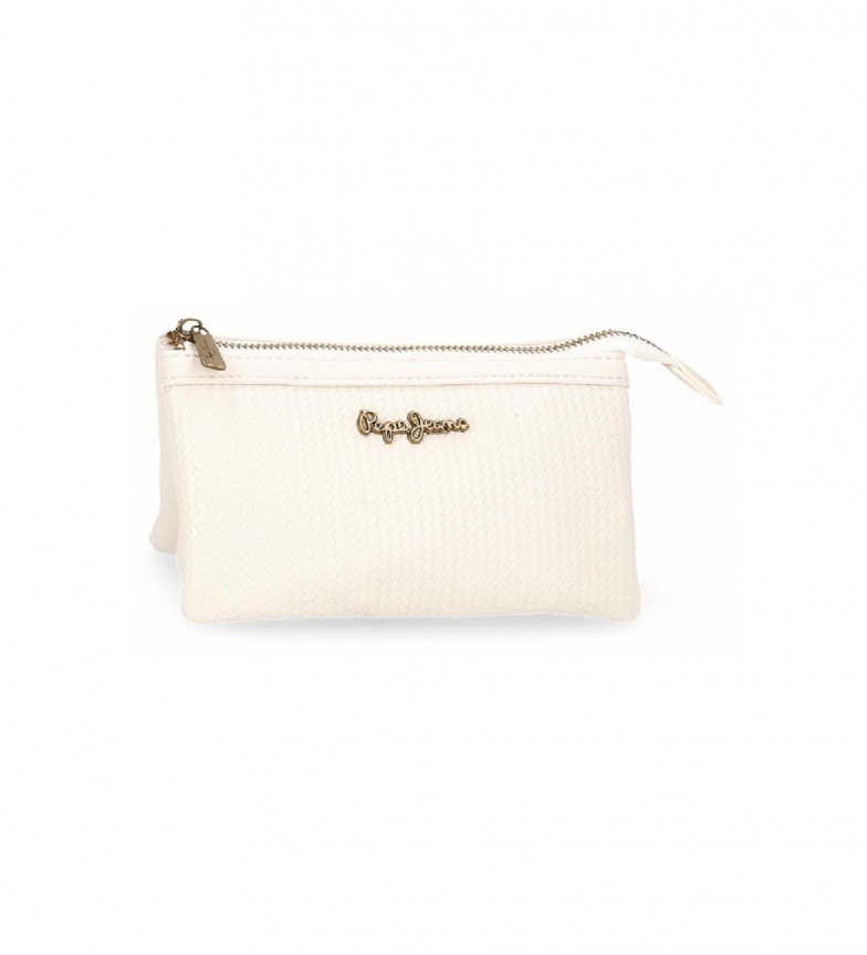 Pepe Jeans Monedero tres compartimentos Lena blanco