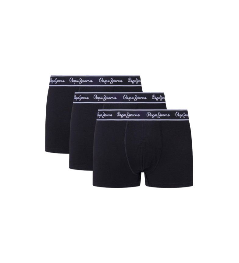 Pepe Jeans Pack 3 Bóxers Algodón Elástico negro