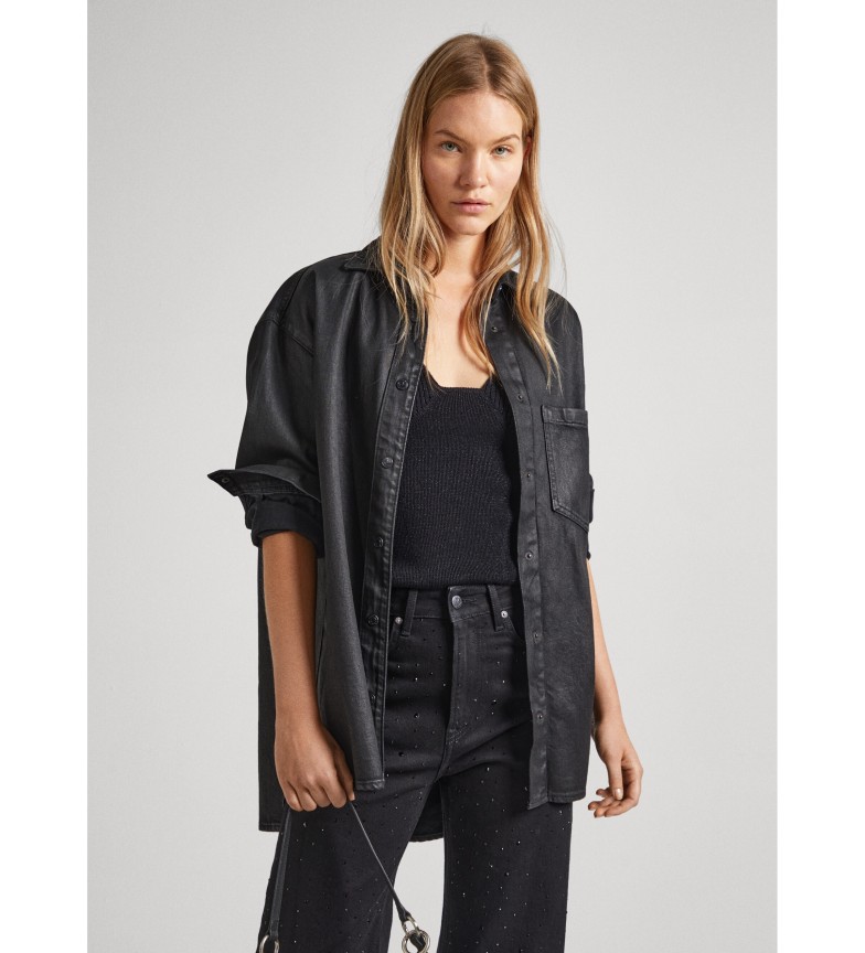 Pepe Jeans Sobrecamisa Alix Coated negro