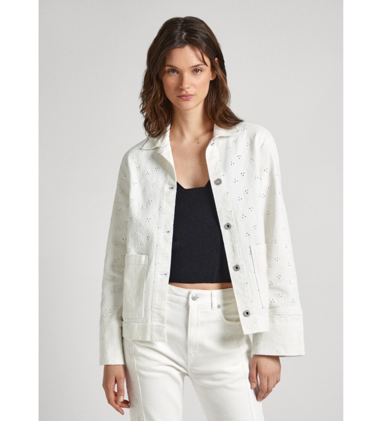 Pepe Jeans Cazadora denim Anny Anglaise blanco